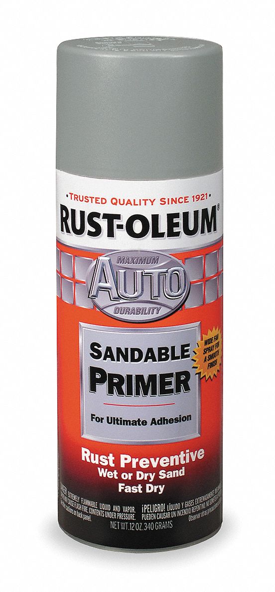 Spray Primer, Automotive, Light Gray, 12 Oz