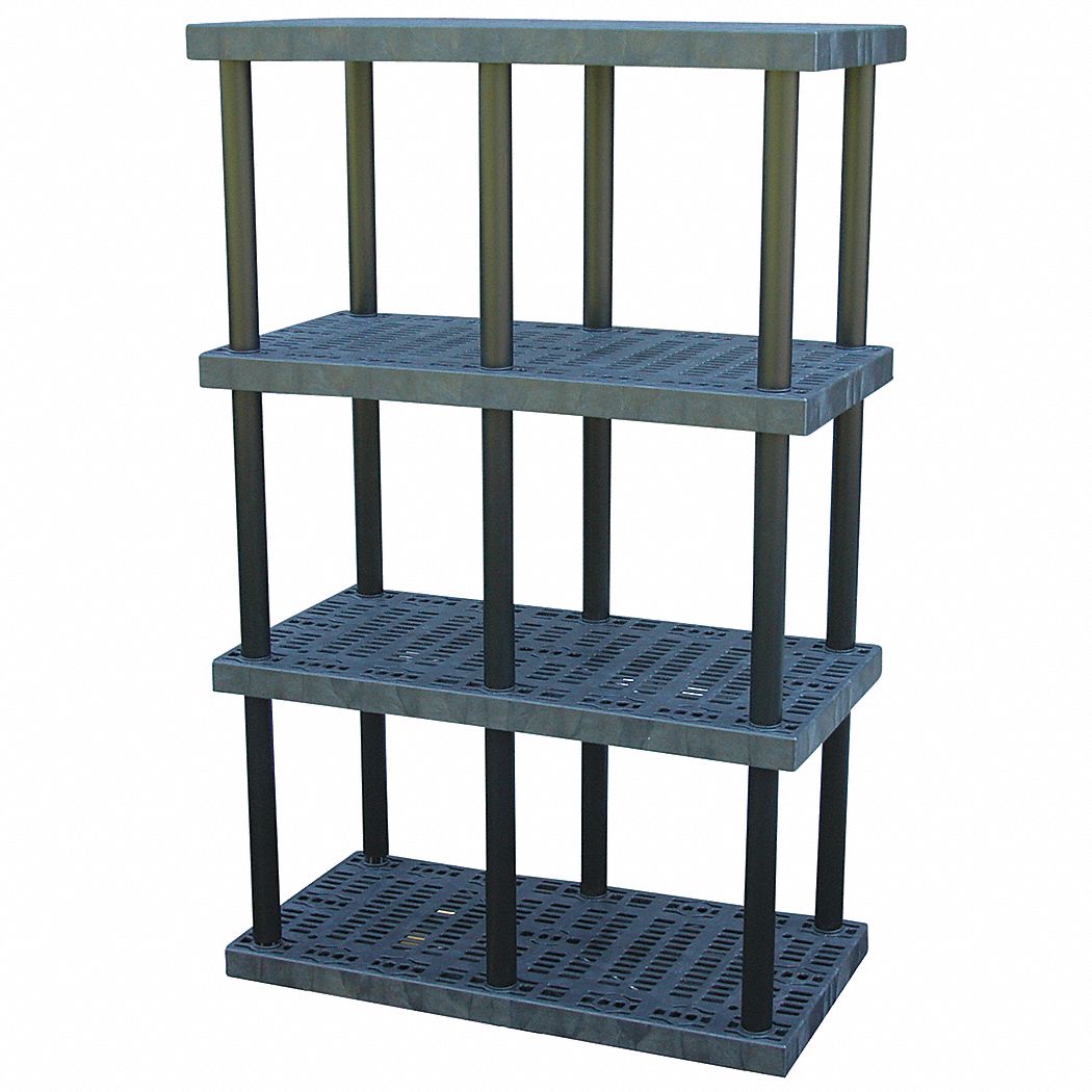 Plastic Bulk Shelving, Heavy Duty, W48, H75