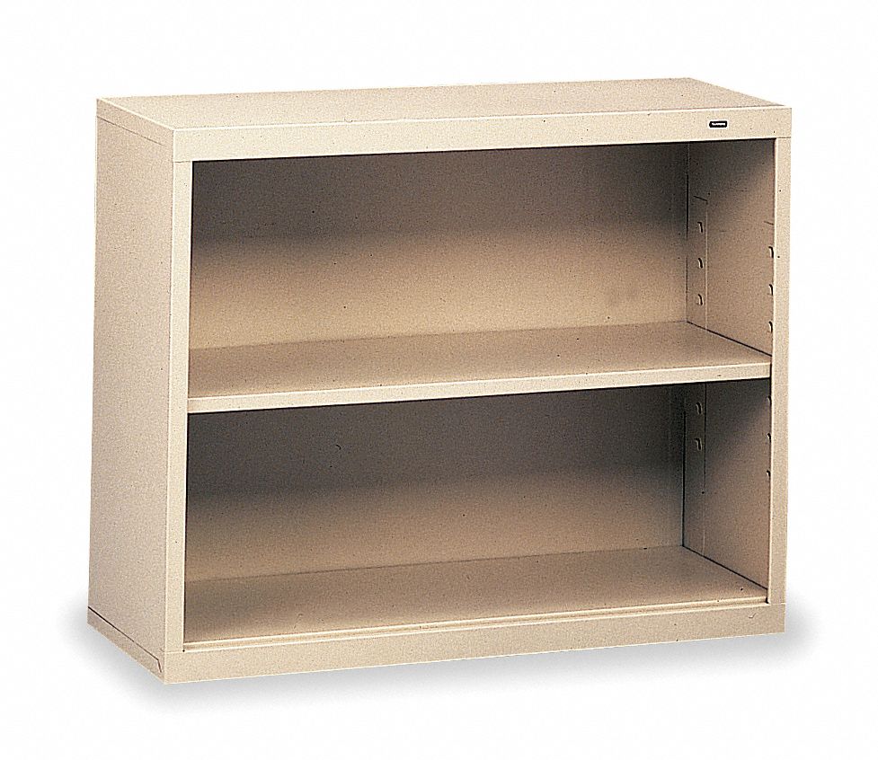 Welded Steel Bookcase, H 28, 1 Shelf, Putty