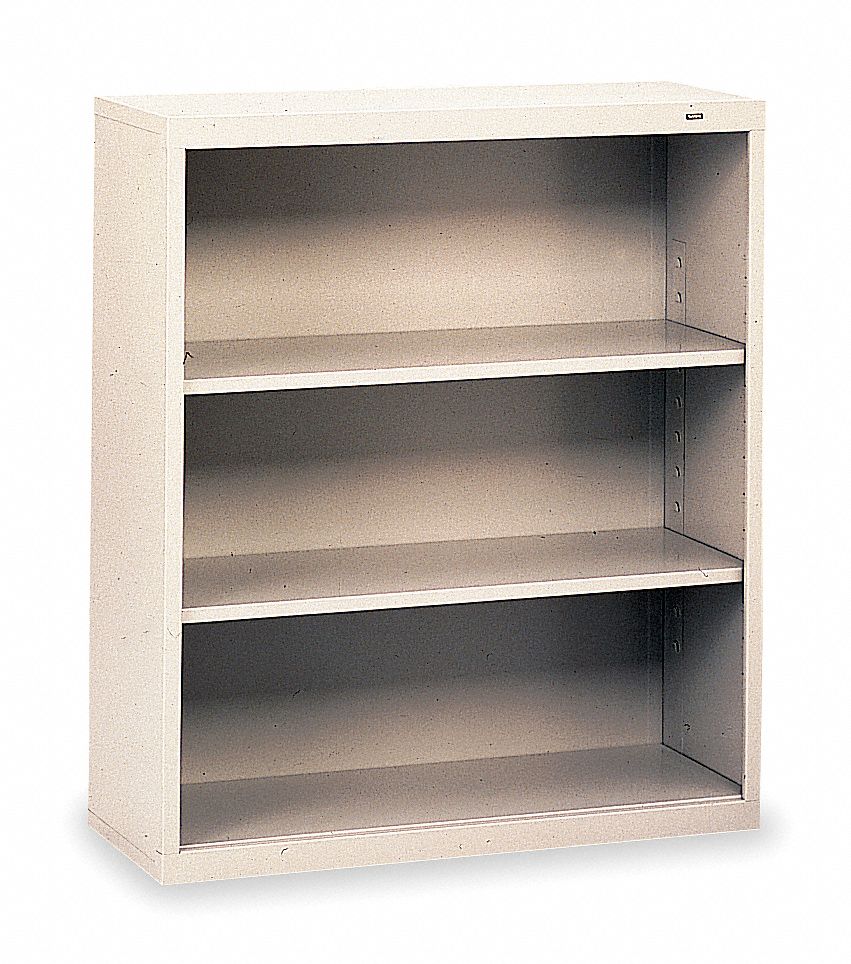 Welded Steel Bookcase, H 40, 2 Shelf, Gray