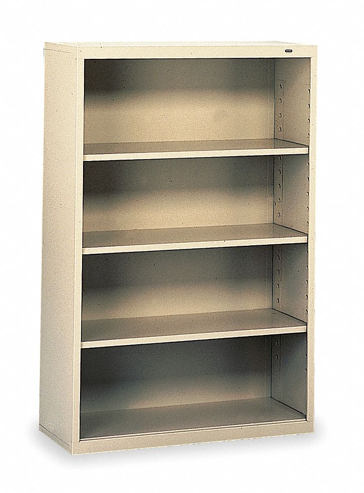 Welded Steel Bookcase, H 52, 3 Shelf, Putty