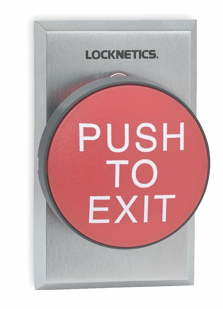 Push to Exit Button, Red, Steel
