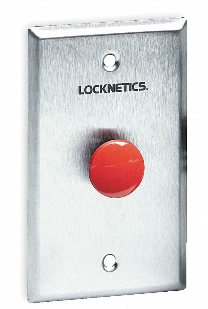Standard Push Button, Red, Steel