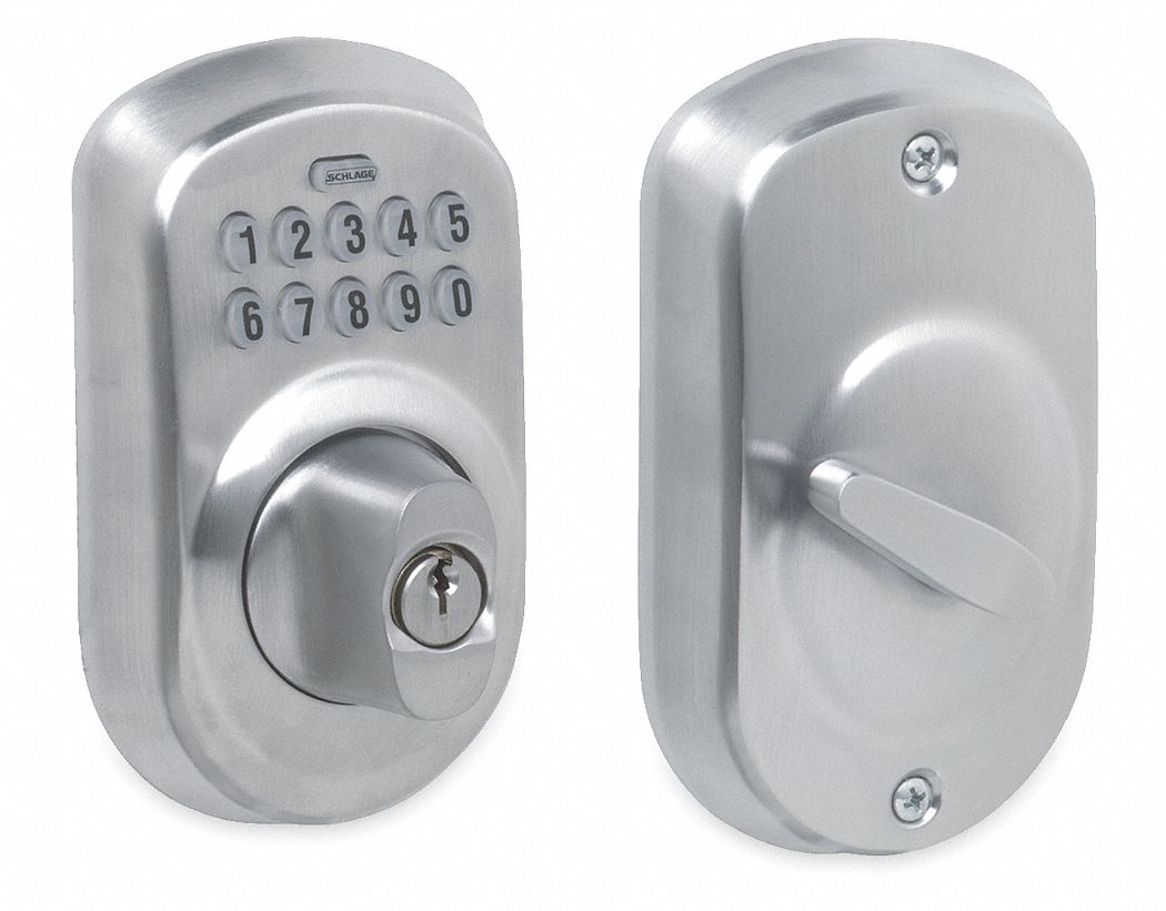 Keypad Deadbolt, Steel, 11 Button