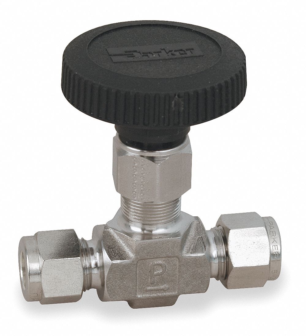 Needle Valve, 3/8 In, SS, Regulating Stem