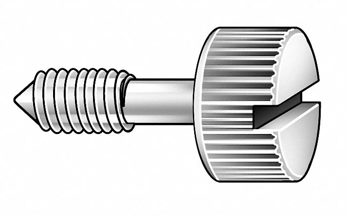 Panel Screw, Knurl, 1/4-20x7/8 L, Pk5