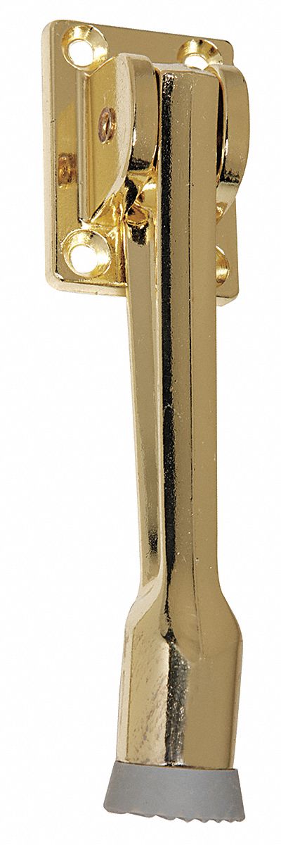 Lever Door Holder, Satin Brass, Cast Brass