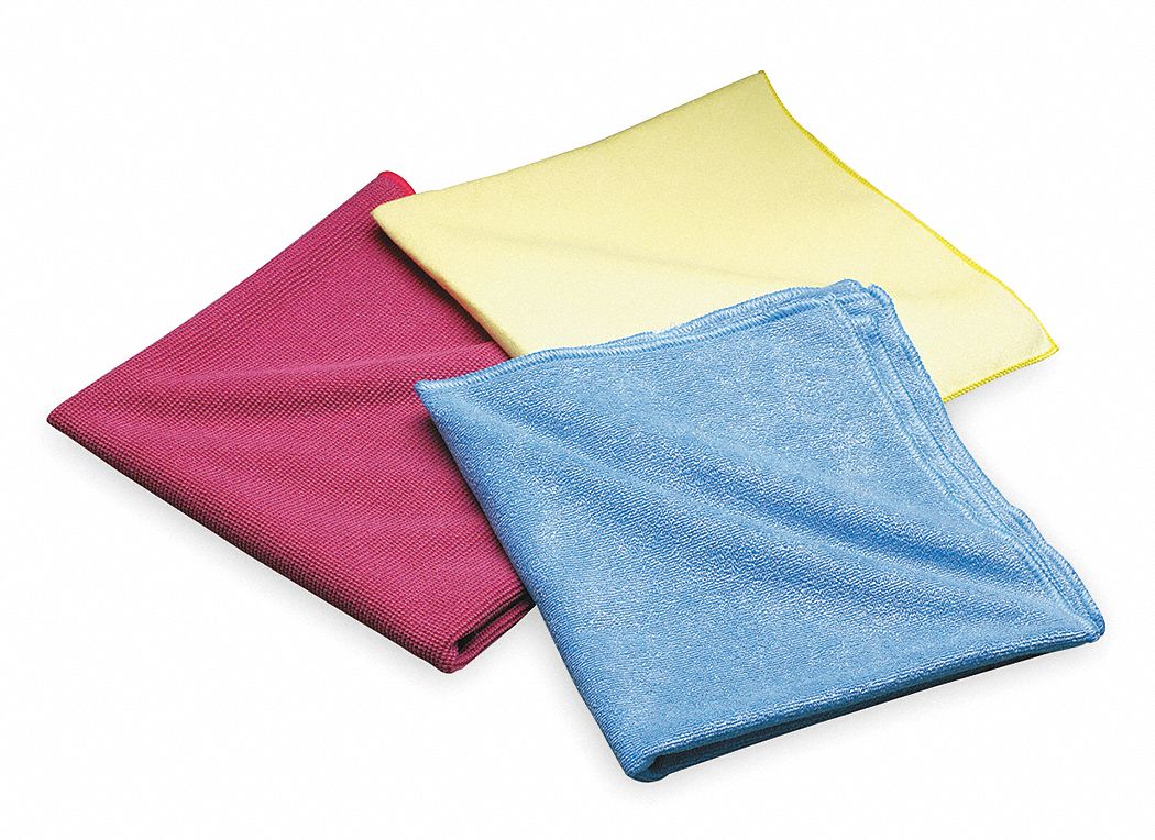 Cloth, Microfiber, Blue, 16 x 16 In, PK 20