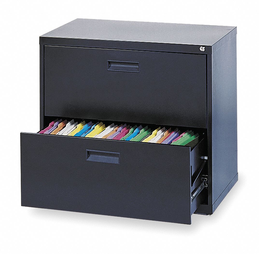 Cabinet, Lateral File, 26 5/8Hx30W, Black