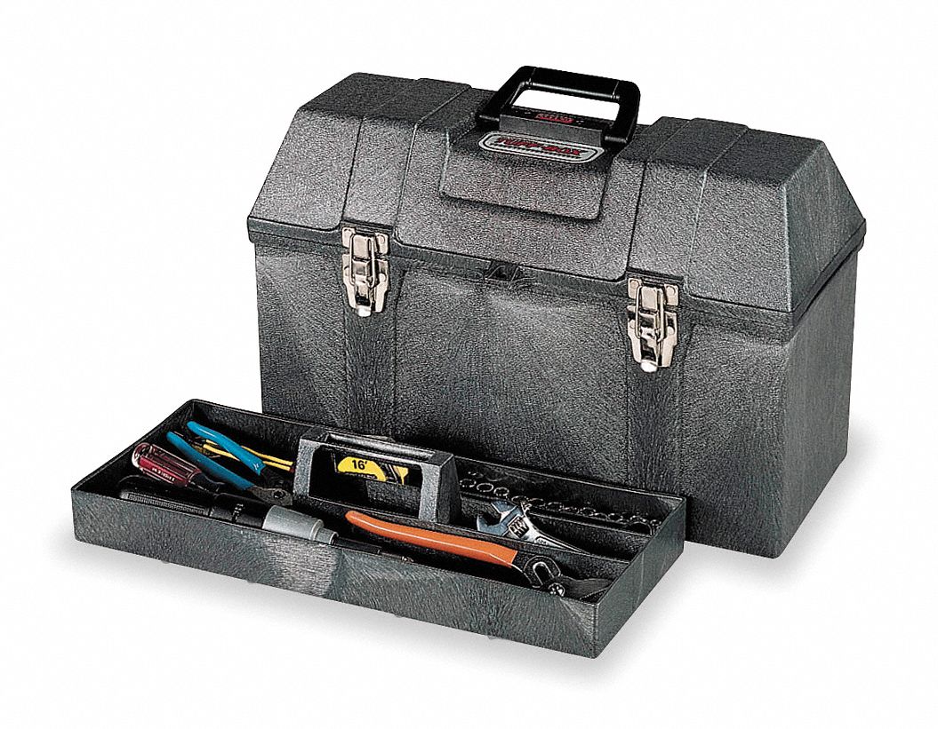 Tool Box w/Tray, 20Wx8 3/4Dx12 1/2H