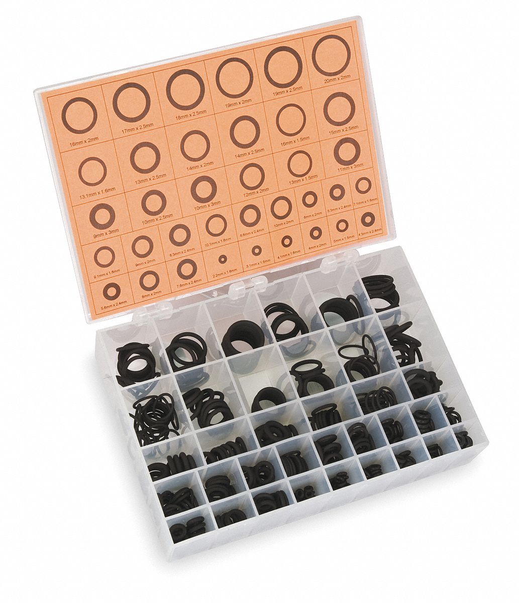 O Ring Assortment, Viton, 500 Pcs, 36 Sizes