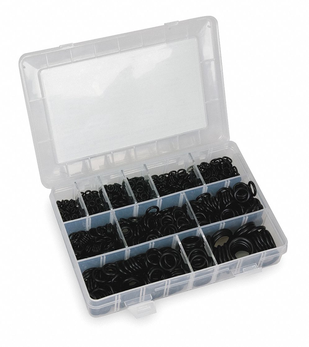 O-Ring Assortment, Buna N, 1050 Pcs, 12 Szs