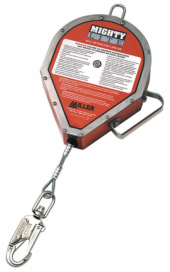 Slf-Rtrctng Lifeline, 50ft, SwvelLck, 400lb
