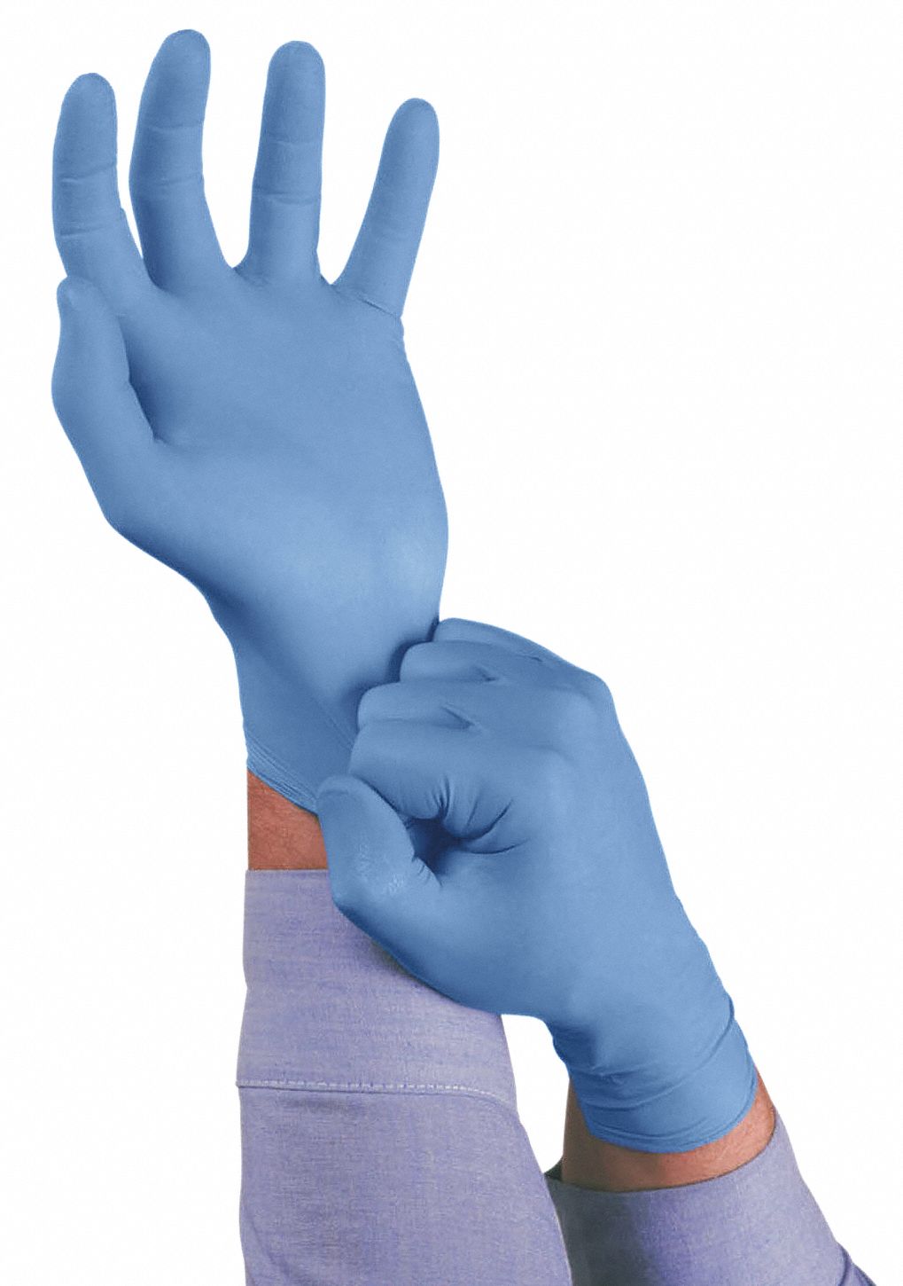 Disposable Gloves, Nitrile, L, Blue, PK100