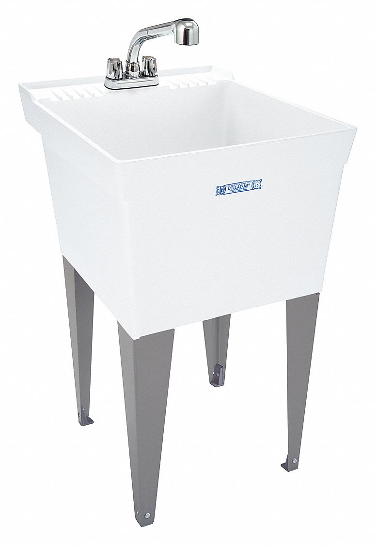 Utility Sink, With Legs And Faucet