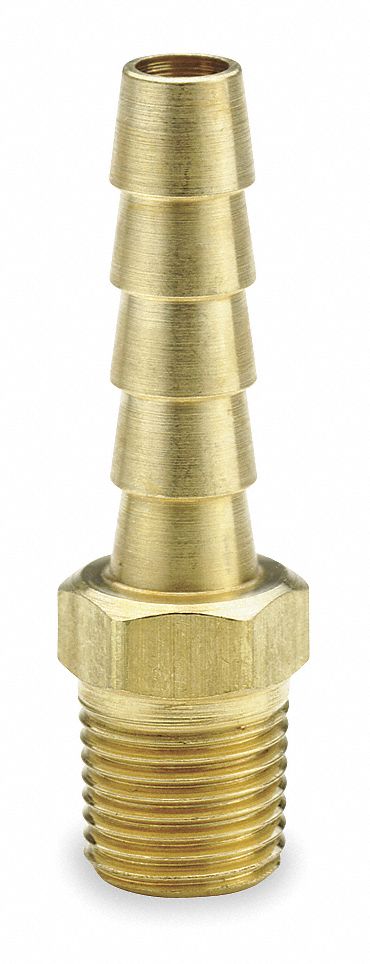 Hose Barb, Straight, 3/8 MNPT, 1/4 In Barb