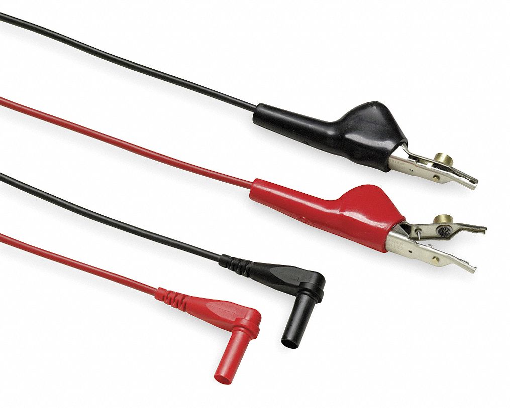 Test Leads, 60 In. L, Black/Red, 30VAC, PR