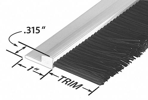 Stapled Set Strip Brush, PVC, Length 72 In