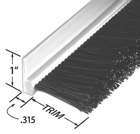 Stapled Set Strip Brush, PVC, Length 72 In