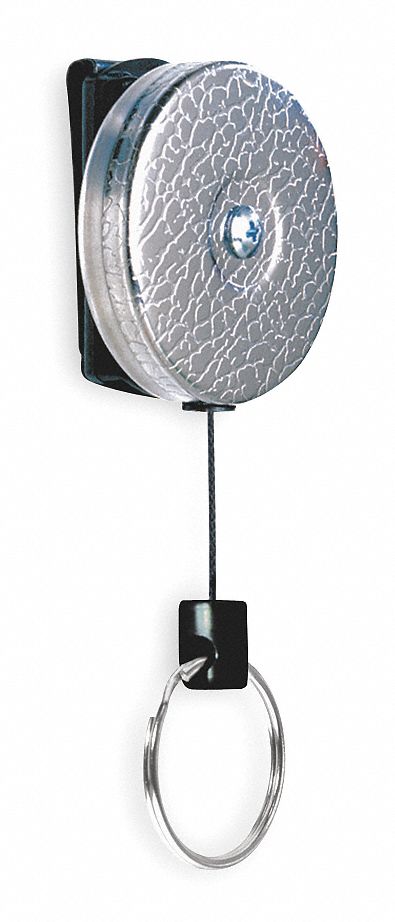 Key Reel, Kevlar, Rotating Clip Fits 2 In