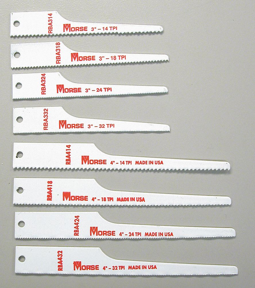Air Saw Blade Set, 1/2 In. W, 3, 4 In. L