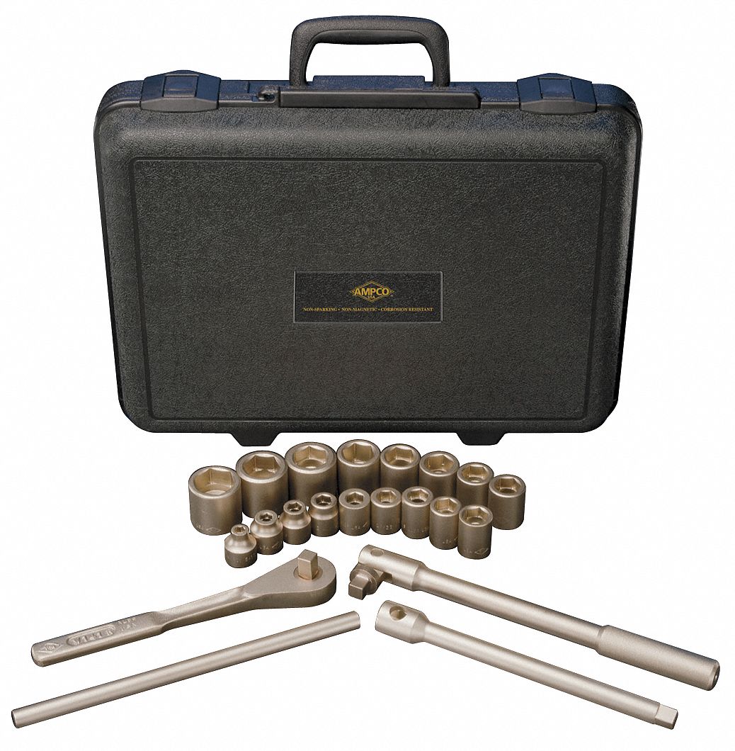 Socket Set, SAE, 6 Pt, 1/2 In Dr, 21 Pc