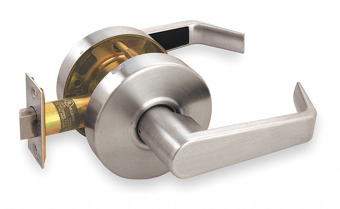 Lever Lockset, Passage, 2 3/4 In Backset