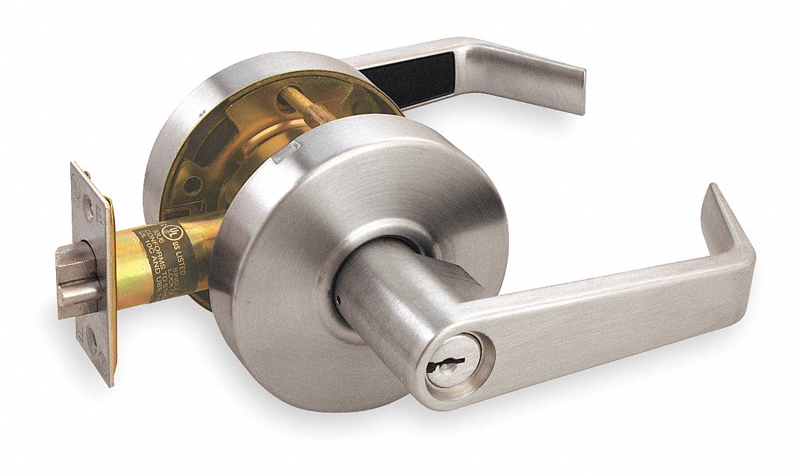 Lever Lockset, Storeroom, 2 3/4 In Backset