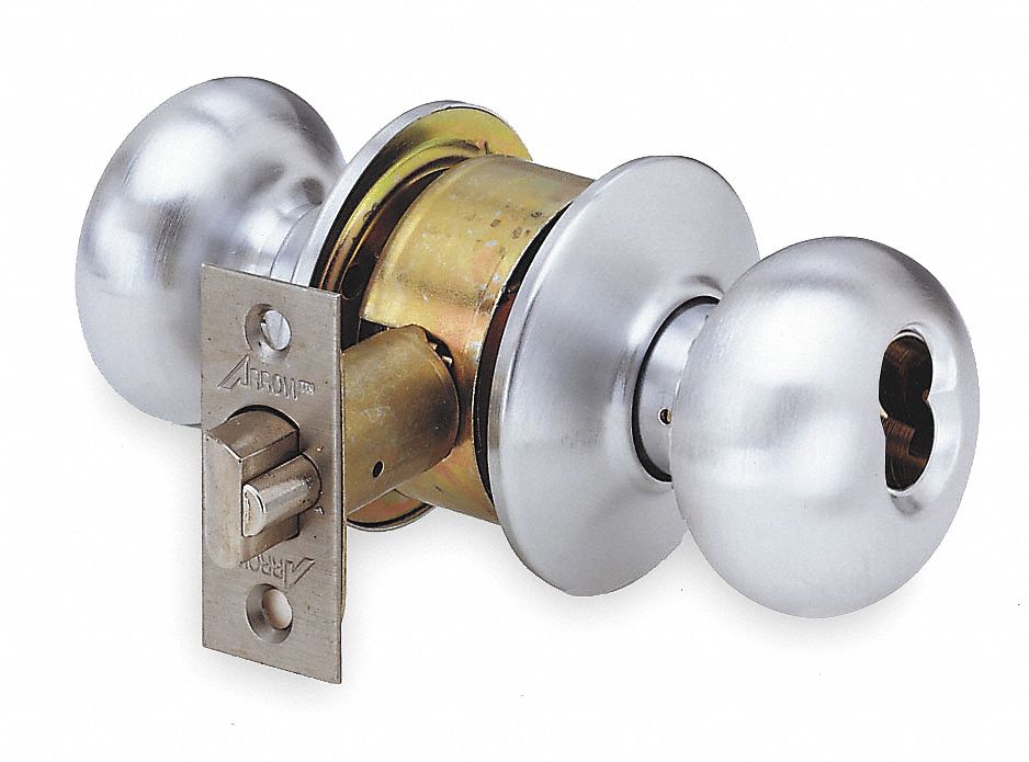 Lockset, Commercial Knob, Satin Chrome