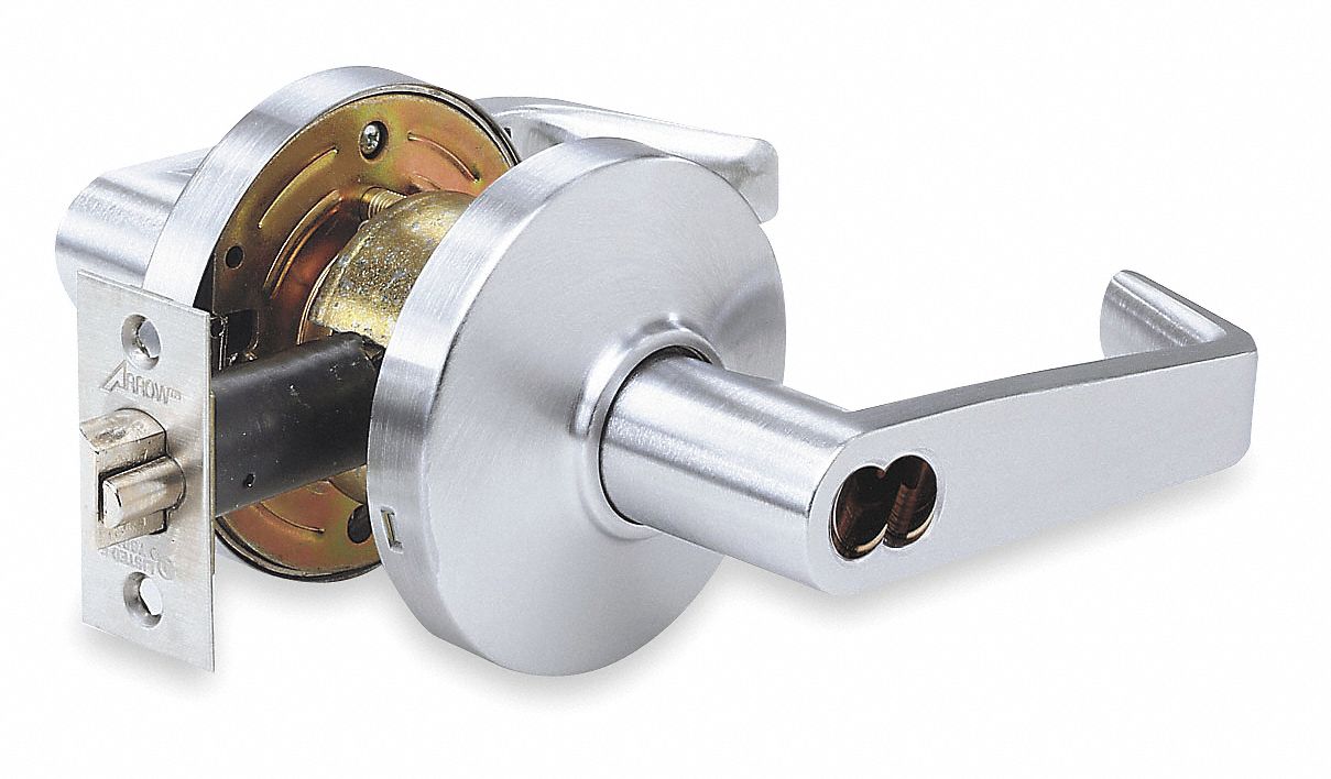 Lockset, Commercial Lever, Satin Chrome
