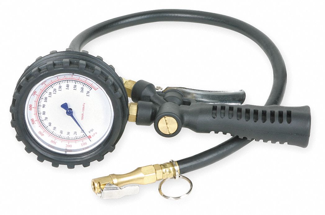 Inflator, Gauged, 1/4 FPNT, Locking Chuck