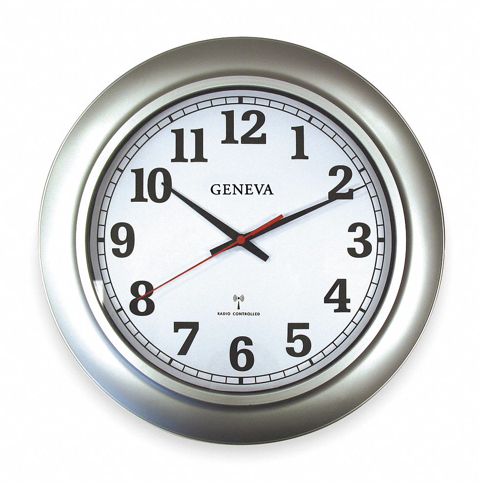Quartz Clock, RC, Round, Silver