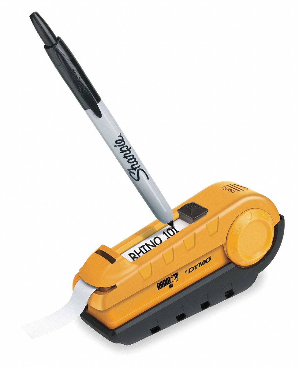 Manual Labelmaker, Yellow/Black, 3 In. H
