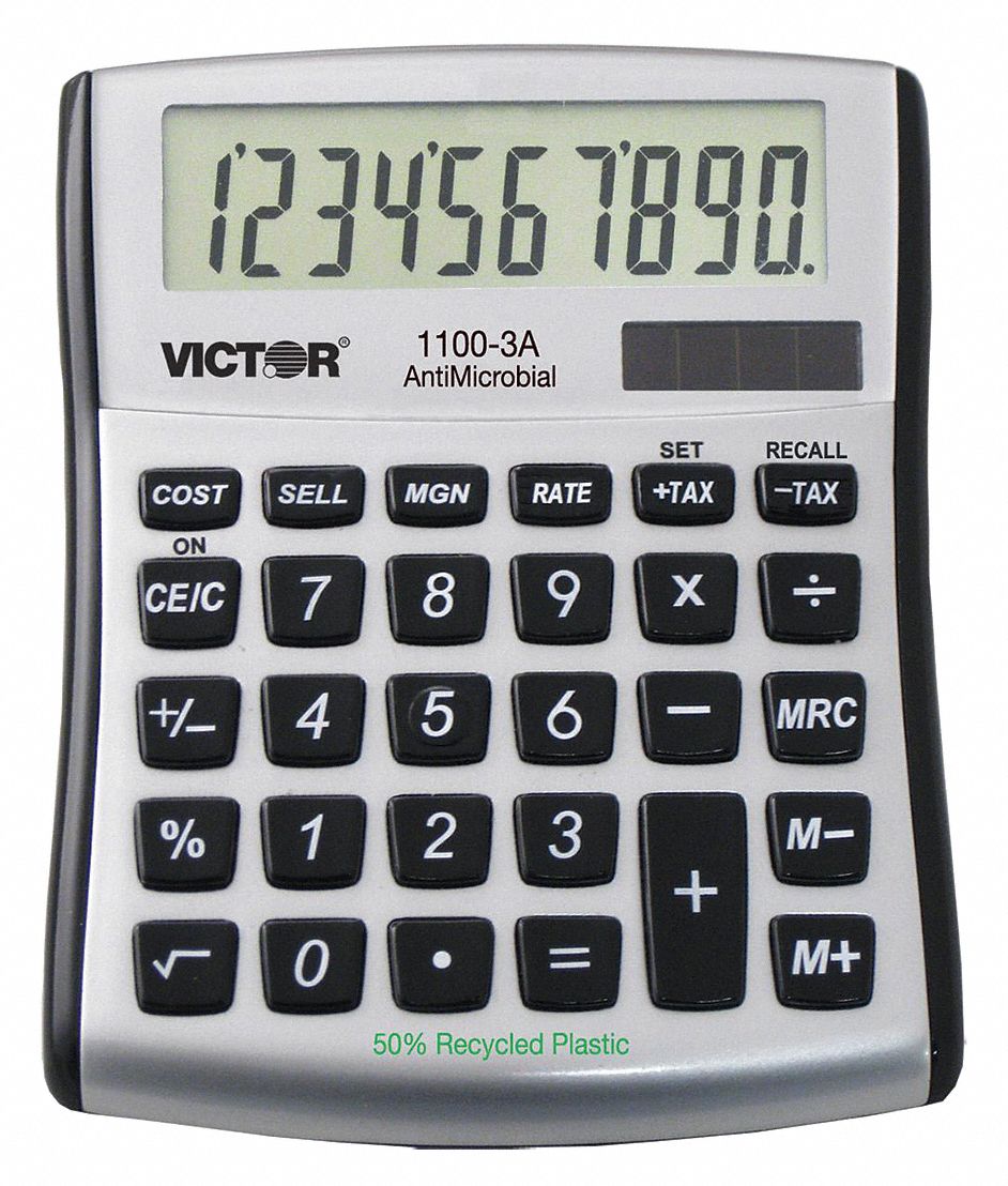 Portable Calculator, LCD, 10 Digits