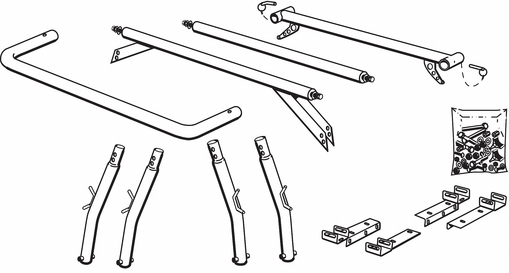 Leg and Cross Bar Kit, Steel Tubing