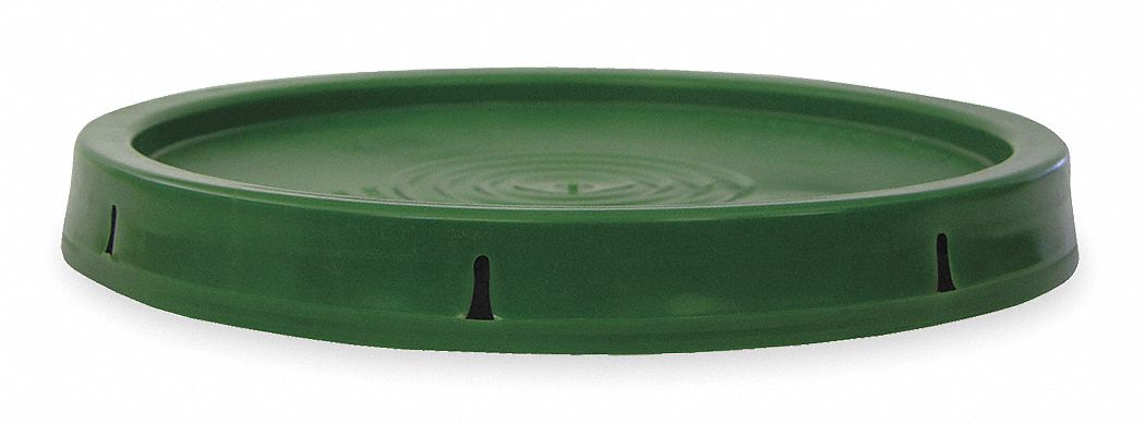 Plastic Pail Lid, Green, Use w/1TMC8, 1TMD3