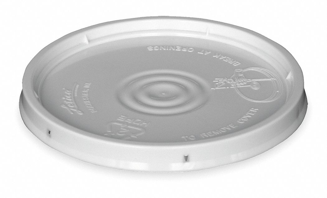 Plastic Pail Lid, White, For Use w/1TME2