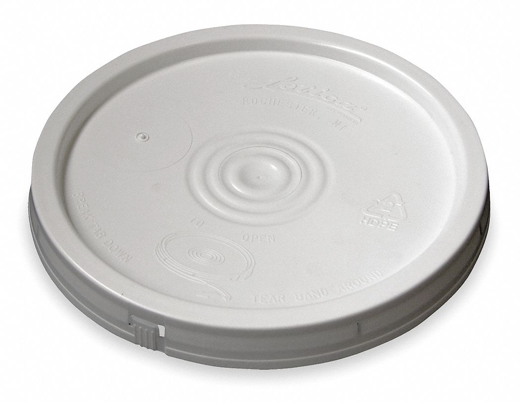 Plastic Pail Lid, White, For 1TMD9, 1TME1