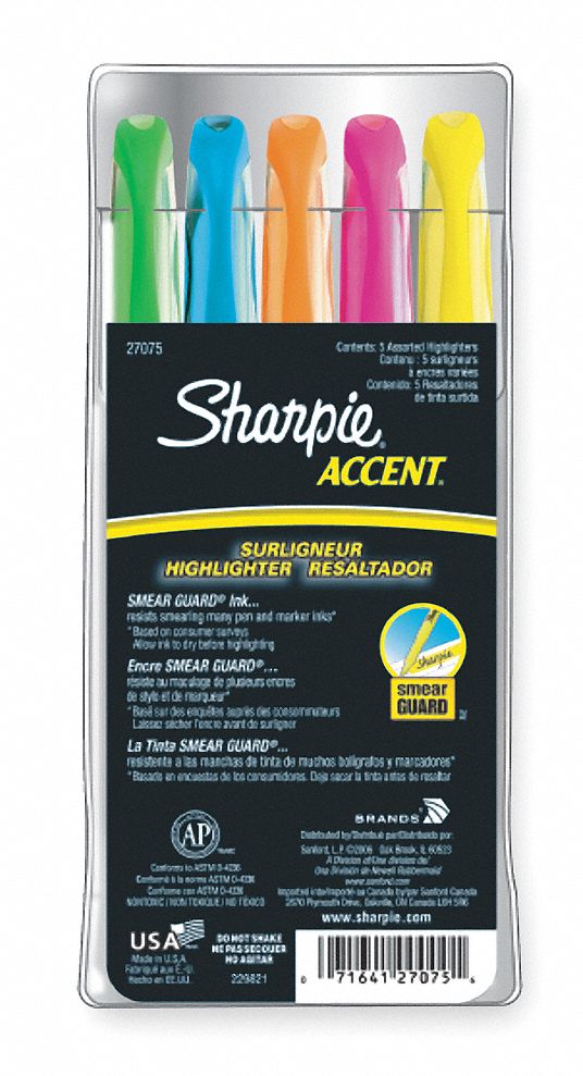 Highlighter, Pocket, Assort, PK5