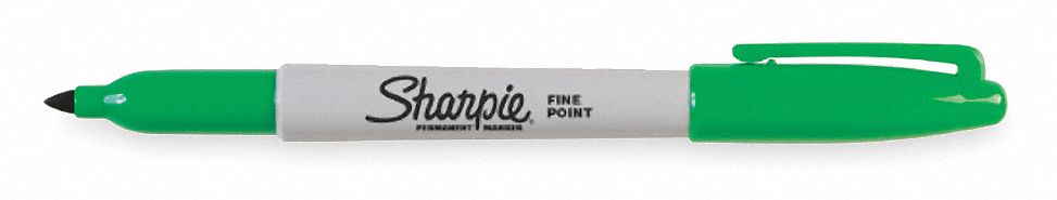 Permanent Marker, Fine, Green, PK12