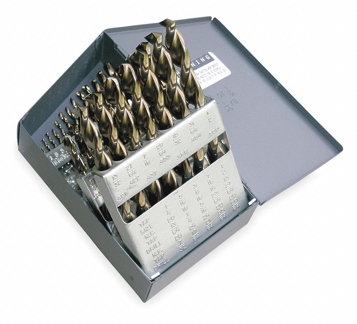 Jobber Drill Set, Parabolic, 29 PC, HSS