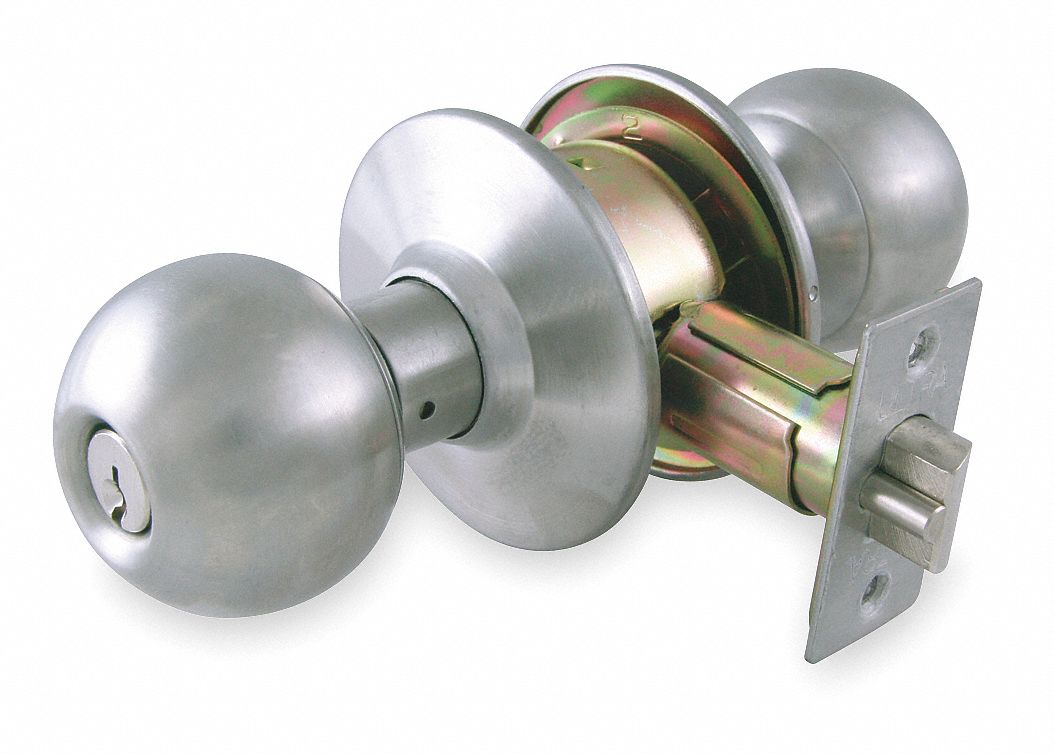 Knob Lockset, Medium Duty, SS, Entry