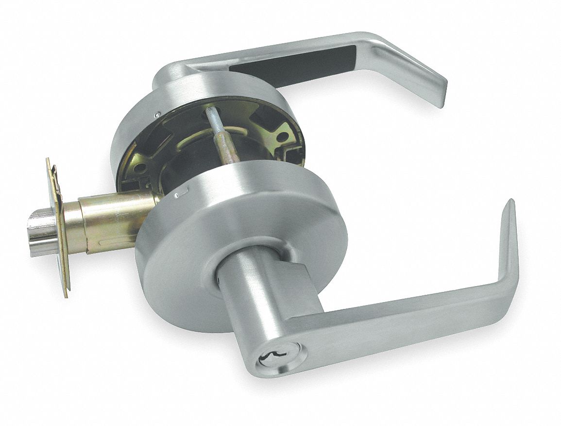 Lever Lockset, Medium Duty, Chrome, Entry
