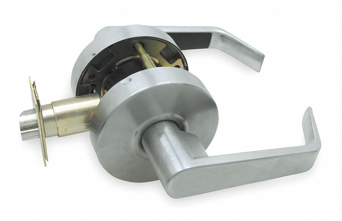 Lever Lockset, Medium Duty, Chrome, Passage
