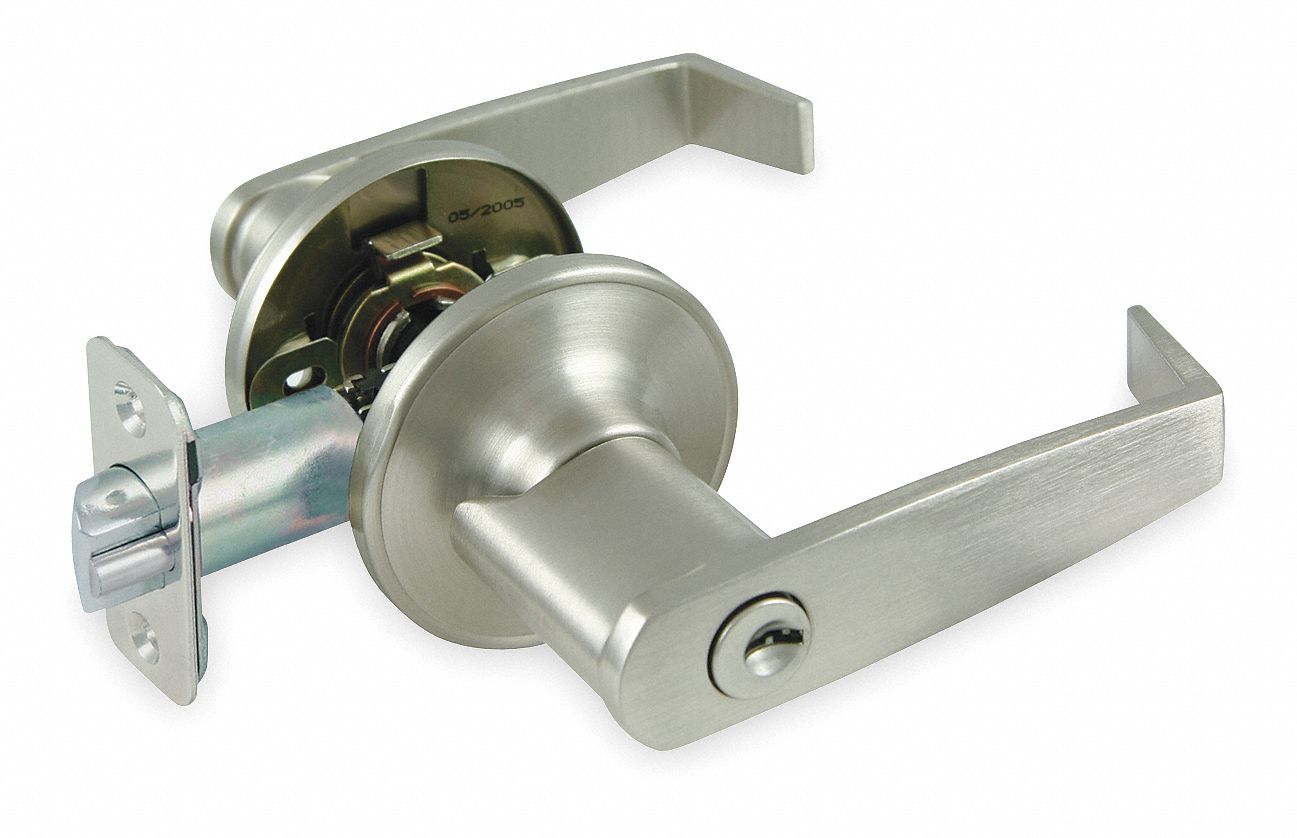 Lever Lockset, Angled, Satin Nickel