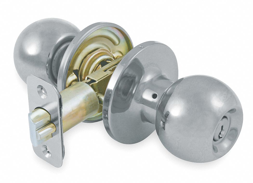 Knob Lockset, Light Duty, SS, Entrance