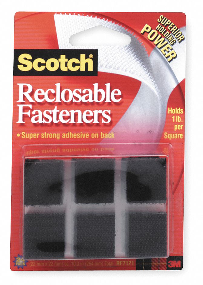 Reclosable Fastener Squares, PK 24
