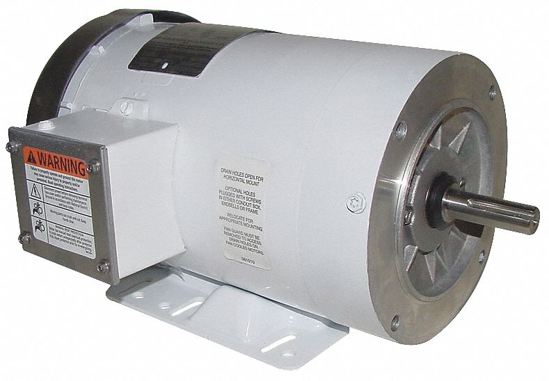 Washdown Motor, 3 Ph, TEFC, 2 HP, 3450 rpm