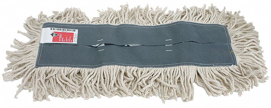 Disposable Dust Mop, 60 In, White, Cotton