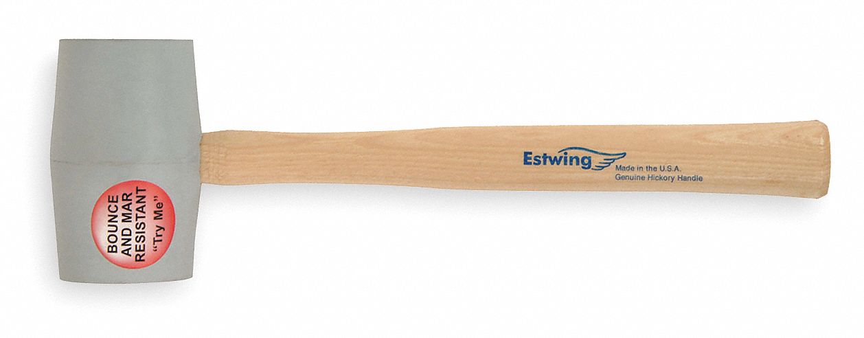 Non Marring Gray Rubber Mallet, 18 Oz